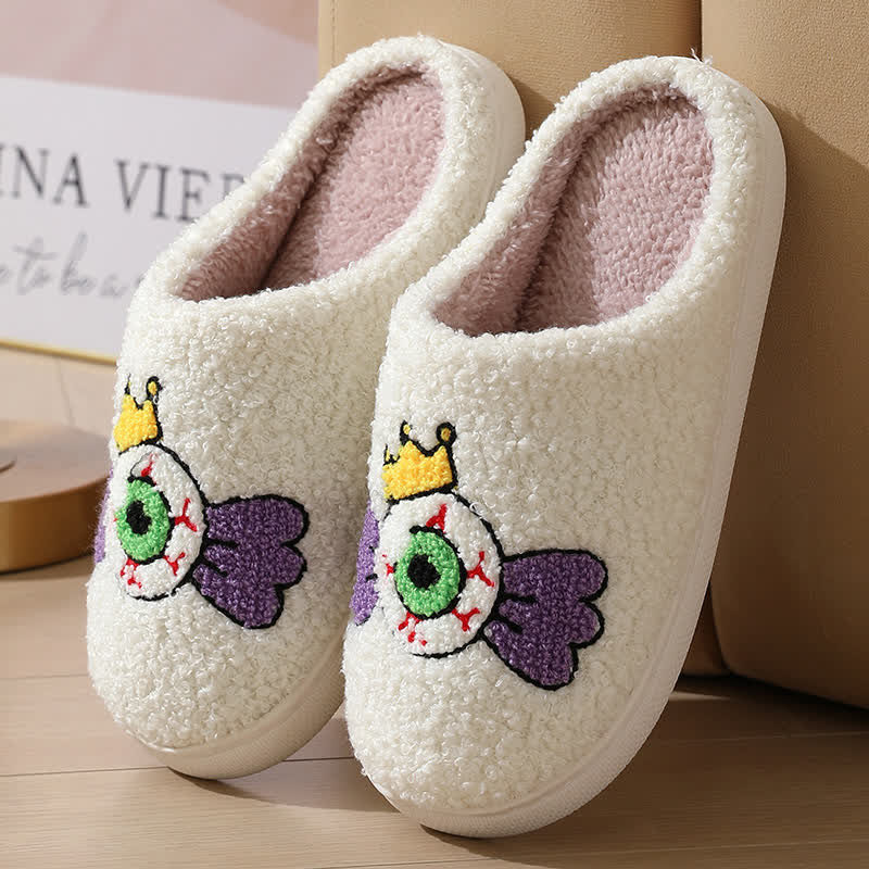 Chaussons moelleux à imprimé yeux amusants - image 3