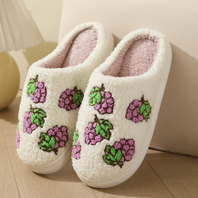 Chaussons moelleux à imprimé fruits de dessin animé - Raisin - EU43-44 (US9-10) - image 12