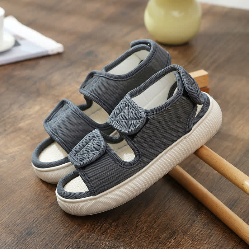 Chaussons antidérapants à velcro grande taille faciles à enfiler - Gris - EU45-46 (US11-12) - image 8