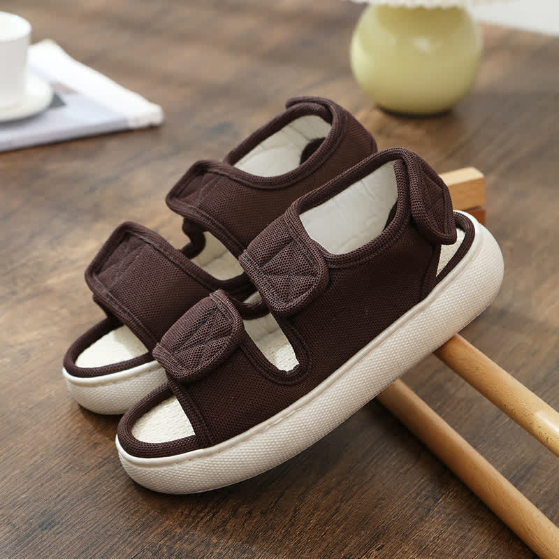 Chaussons antidérapants à velcro grande taille faciles à enfiler - Brun - EU45-46 (US11-12) - image 14
