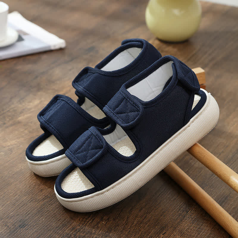 Chaussons antidérapants à velcro grande taille faciles à enfiler - Bleu - EU45-46 (US11-12) - image 15