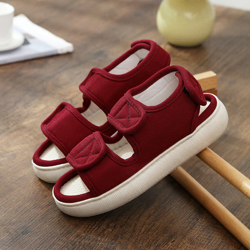 Chaussons antidérapants à velcro grande taille faciles à enfiler - Rouge - EU40-41 (US7-7,5) - image 6