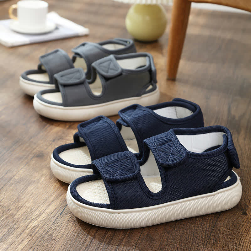 Chaussons antidérapants à velcro grande taille faciles à enfiler - image 4