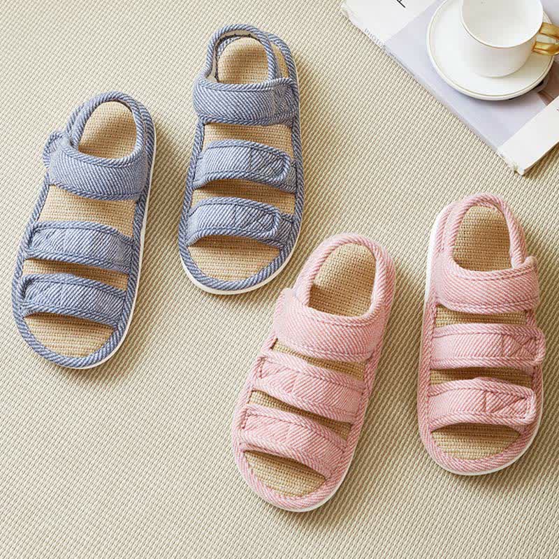 Chaussons en lin respirants à velcro grande taille - image 6