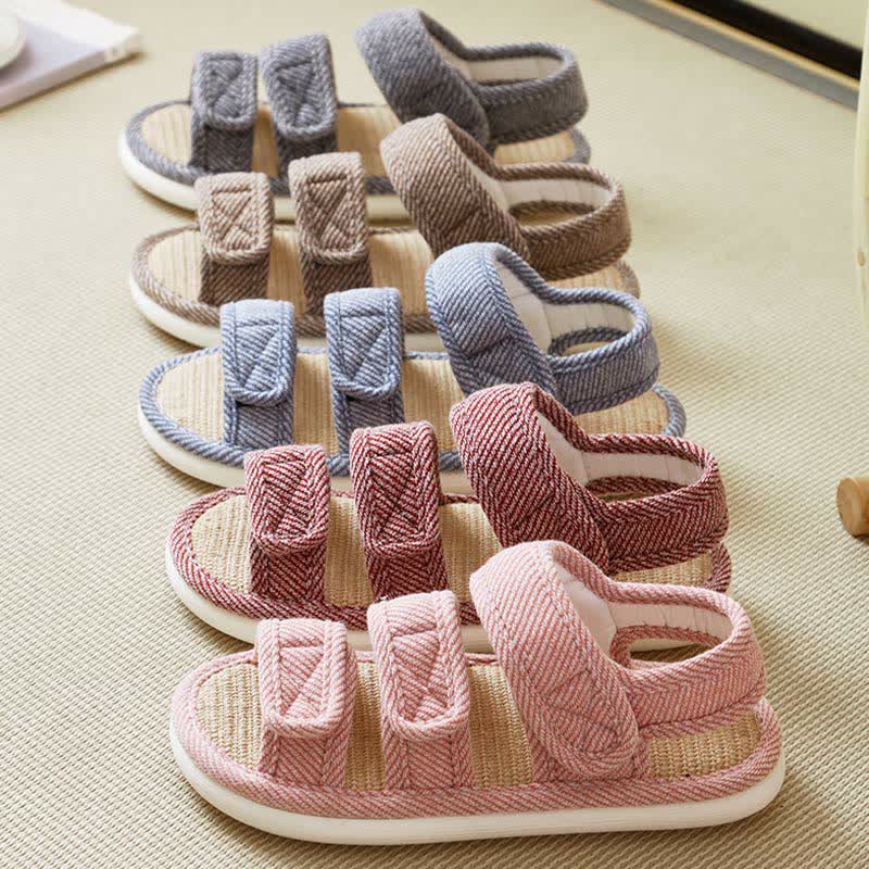 Chaussons en lin respirants à velcro grande taille - image 4