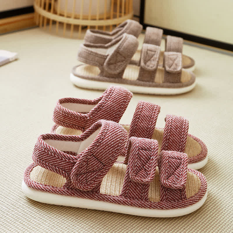 Chaussons en lin respirants à velcro grande taille - image 8
