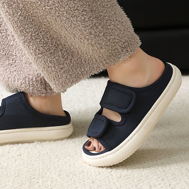 Chaussons en lin antidérapants à velcro réglables grande taille - image 12