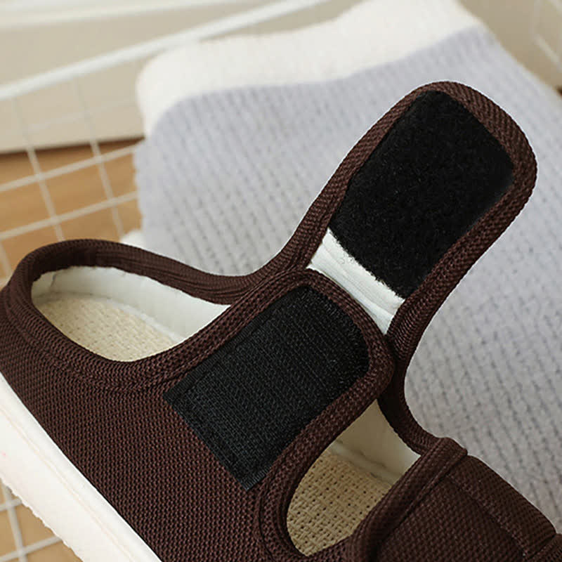 Chaussons en lin antidérapants à velcro réglables grande taille - image 8