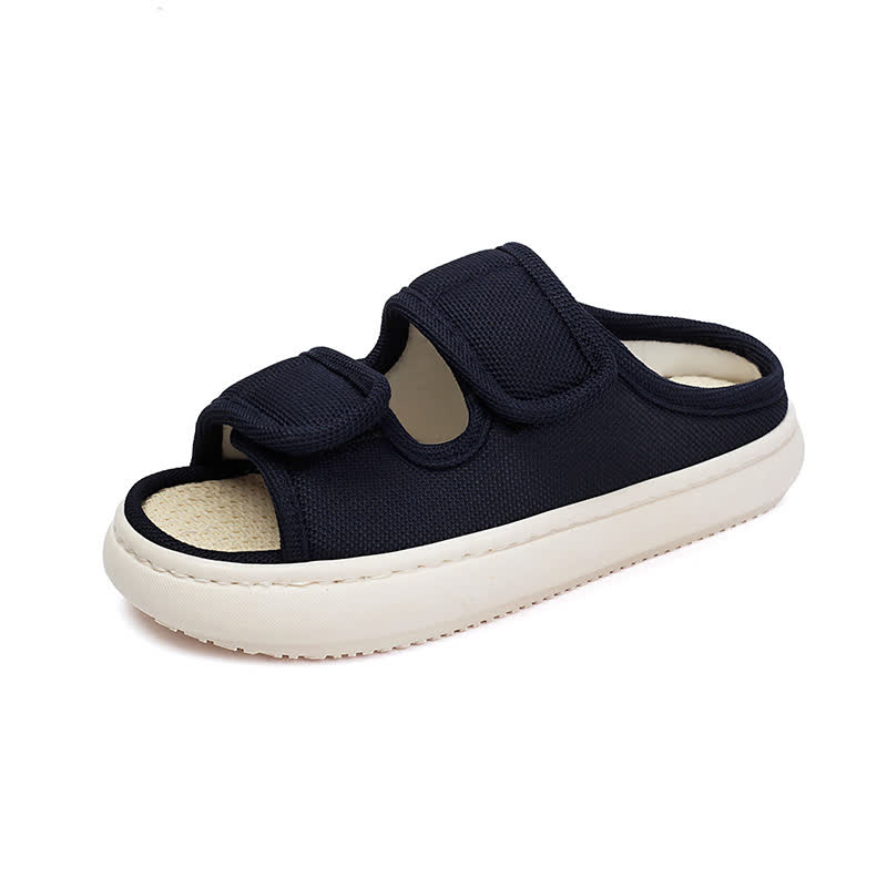 Chaussons en lin antidérapants à velcro réglables grande taille - image 14