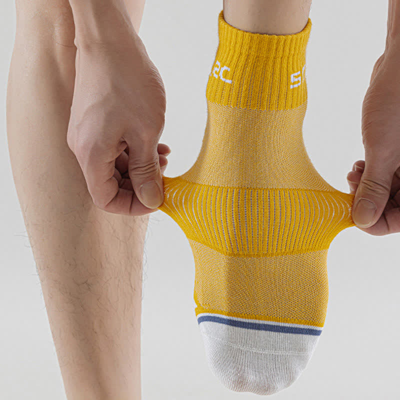 Chaussettes de compression à fines rayures en maille anti-transpiration (5 paires)