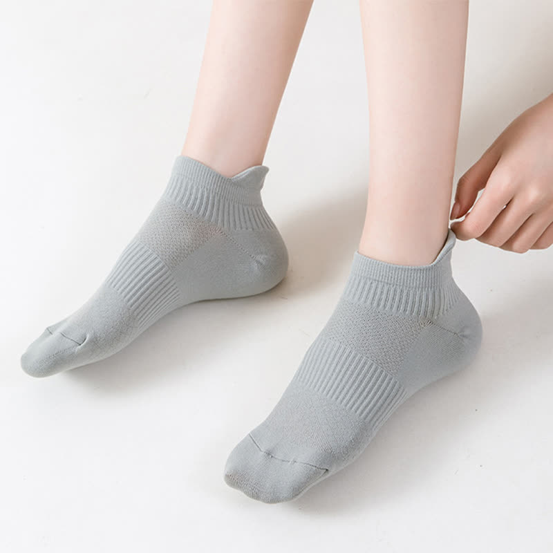 Chaussettes de compression de course à pied à séchage rapide de couleur unie (8 paires)