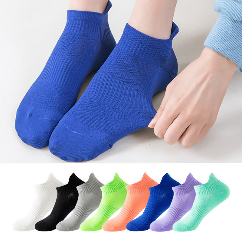 Chaussettes de compression de course à pied à séchage rapide de couleur unie (8 paires)