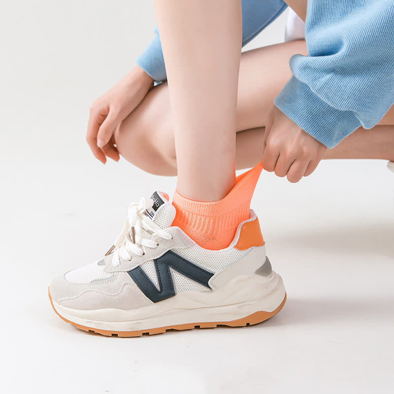 Chaussettes de compression de course à pied à séchage rapide de couleur unie (8 paires)