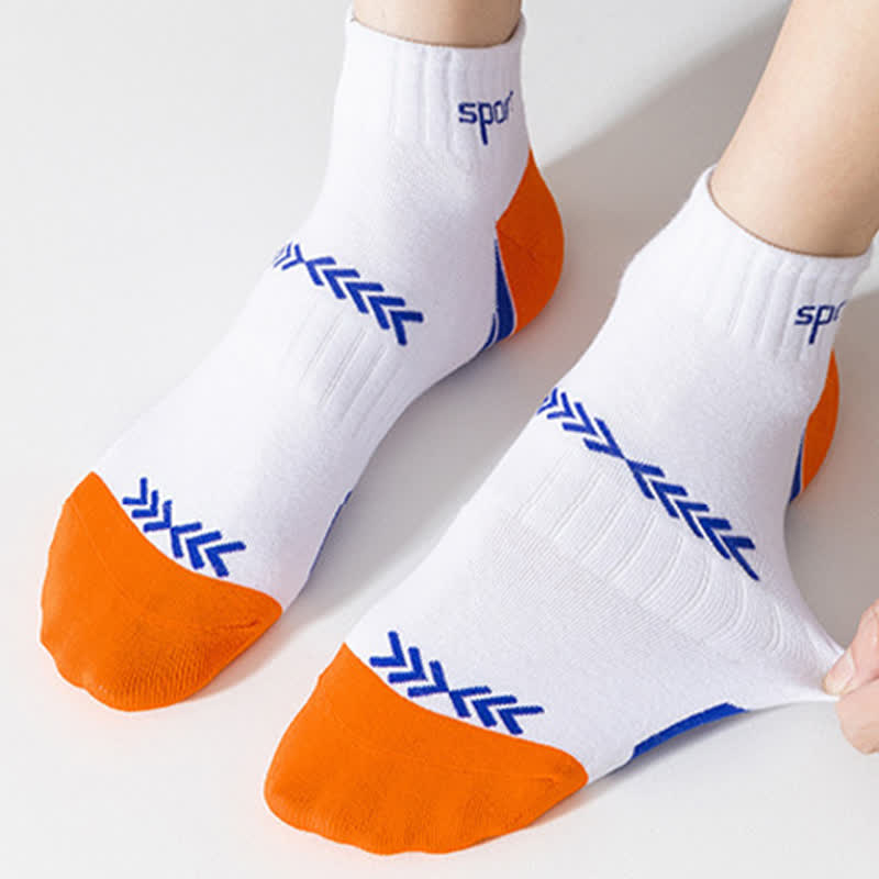 Chaussettes de compression à la cheville avec lettres et blocs de couleur (5 paires)