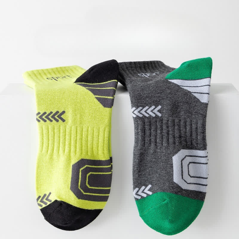 Chaussettes de compression à la cheville avec lettres et blocs de couleur (5 paires)