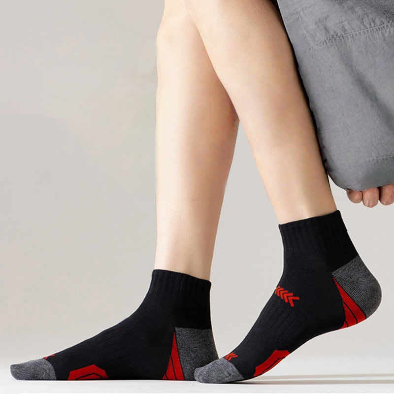 Chaussettes de compression à la cheville avec lettres et blocs de couleur (5 paires)