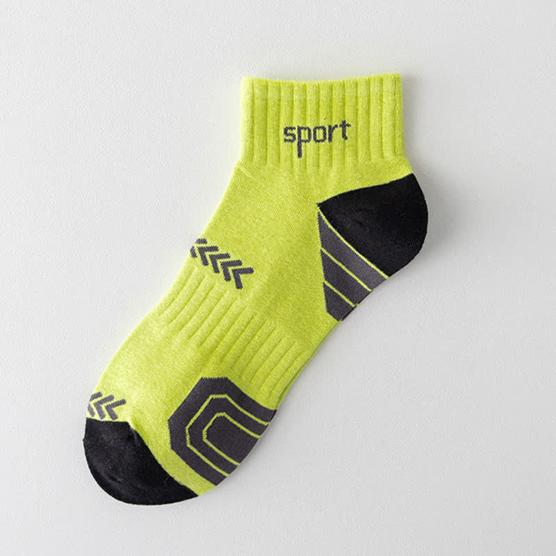 Chaussettes de compression à la cheville avec lettres et blocs de couleur (5 paires)