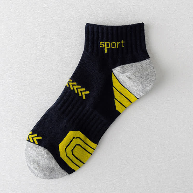 Chaussettes de compression à la cheville avec lettres et blocs de couleur (5 paires)