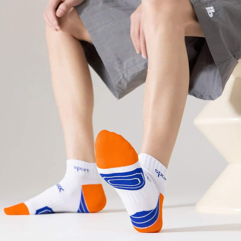 Chaussettes de compression à la cheville avec lettres et blocs de couleur (5 paires)