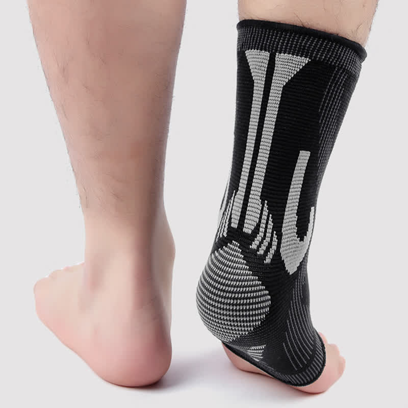 Chevillères de sport en tricot extensible à rayures