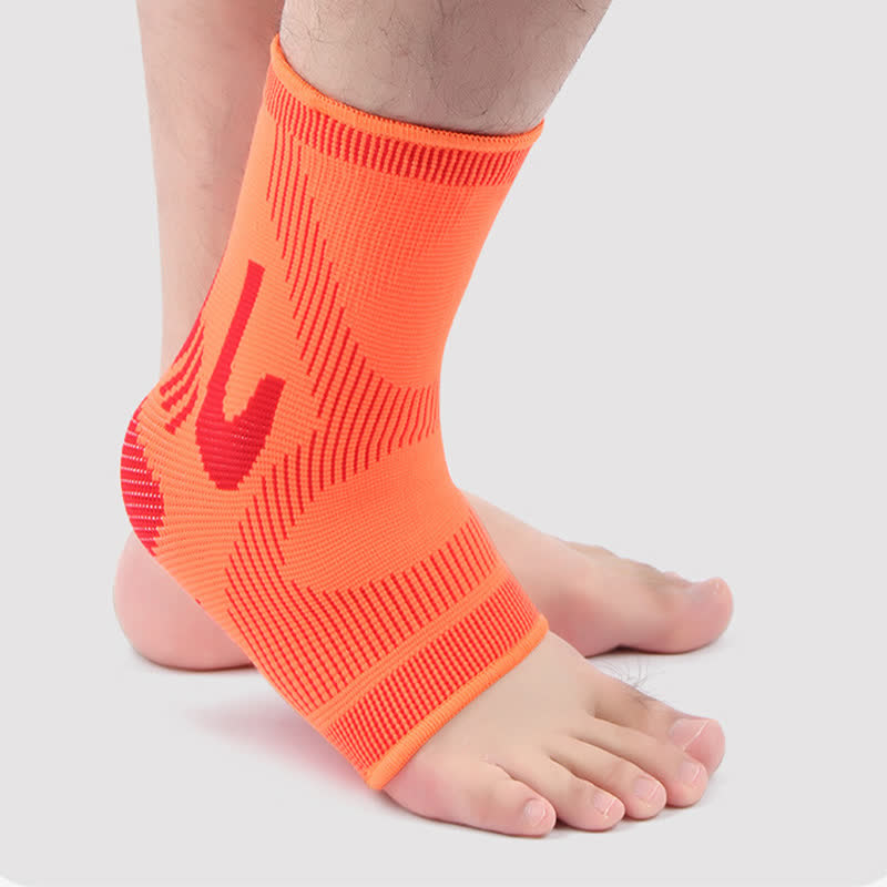 Chevillères de sport en tricot extensible à rayures