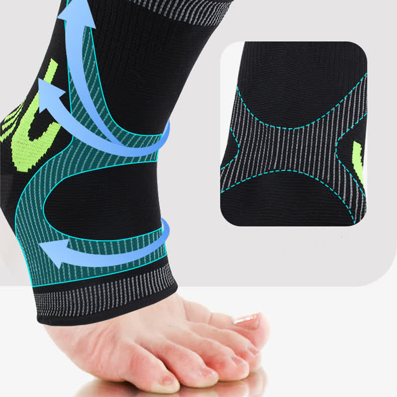 Chevillères de sport en tricot extensible à rayures