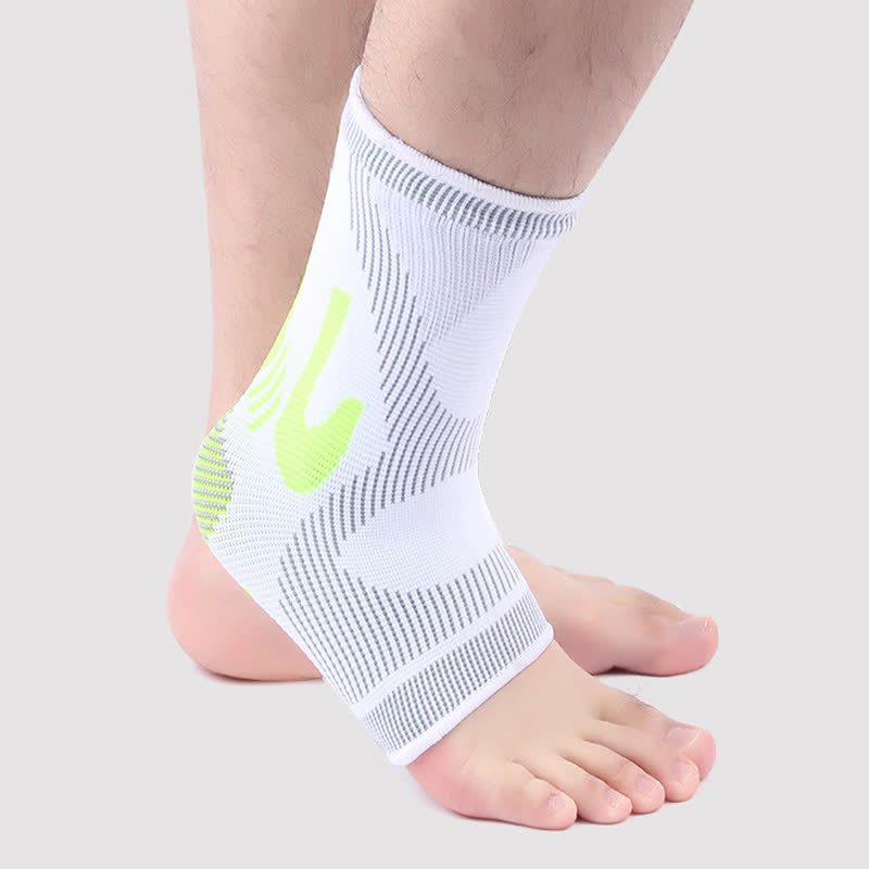 Chevillères de sport en tricot extensible à rayures