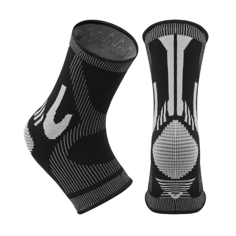 Chevillères de sport en tricot extensible à rayures