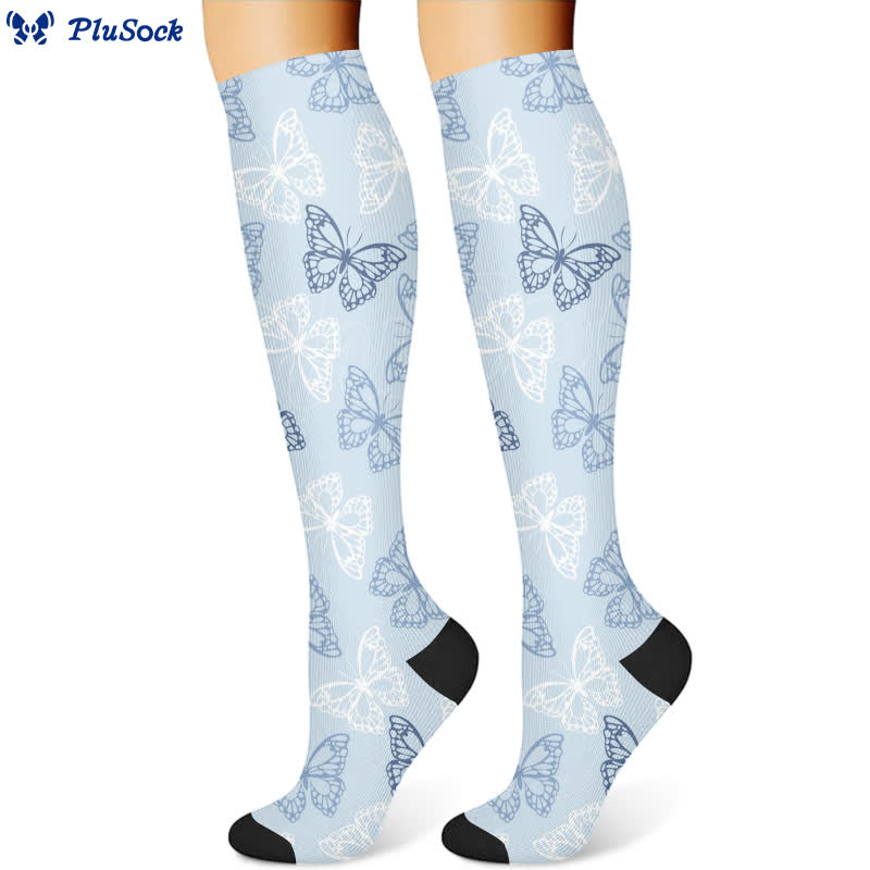 Chaussettes de compression à motif floral et papillon frais (3 paires) - image 2