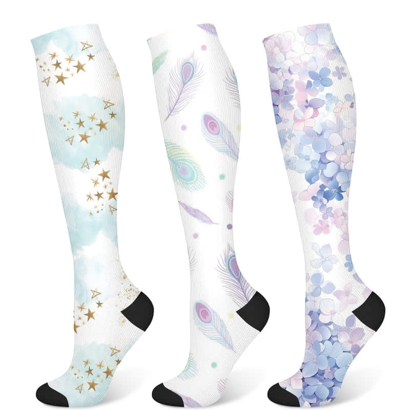 Chaussettes de compression Dreamy Star Feather (3 paires) - Multicolore - S/M - image 5