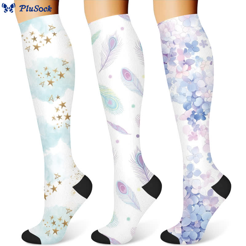 Chaussettes de compression Dreamy Star Feather (3 paires) - image 1