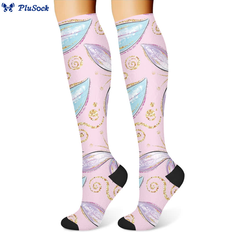 Chaussettes de compression à imprimé plumes et diamants (3 paires) - image 2