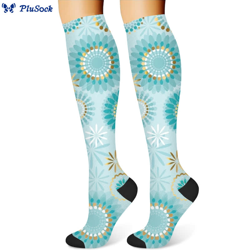 Chaussettes de compression à imprimé plumes et diamants (3 paires) - image 4