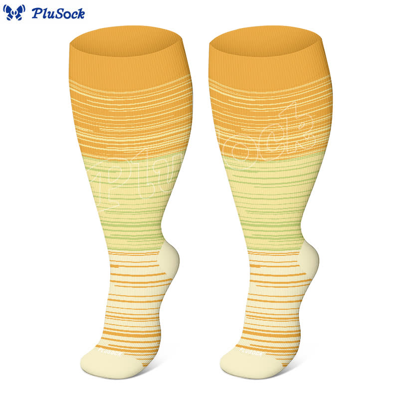 Chaussettes de compression à rayures dégradées grande taille