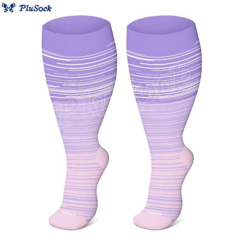 Chaussettes de compression à rayures dégradées grande taille