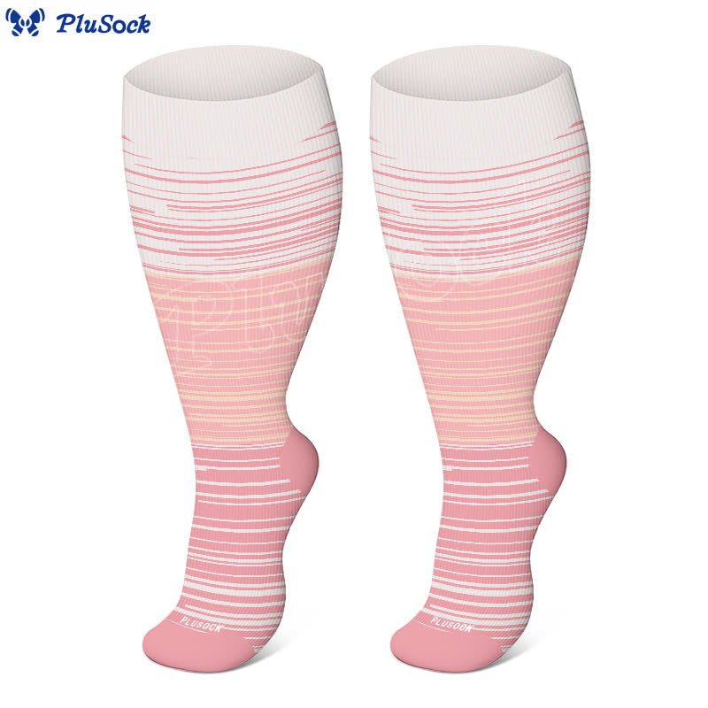Chaussettes de compression à rayures dégradées grande taille