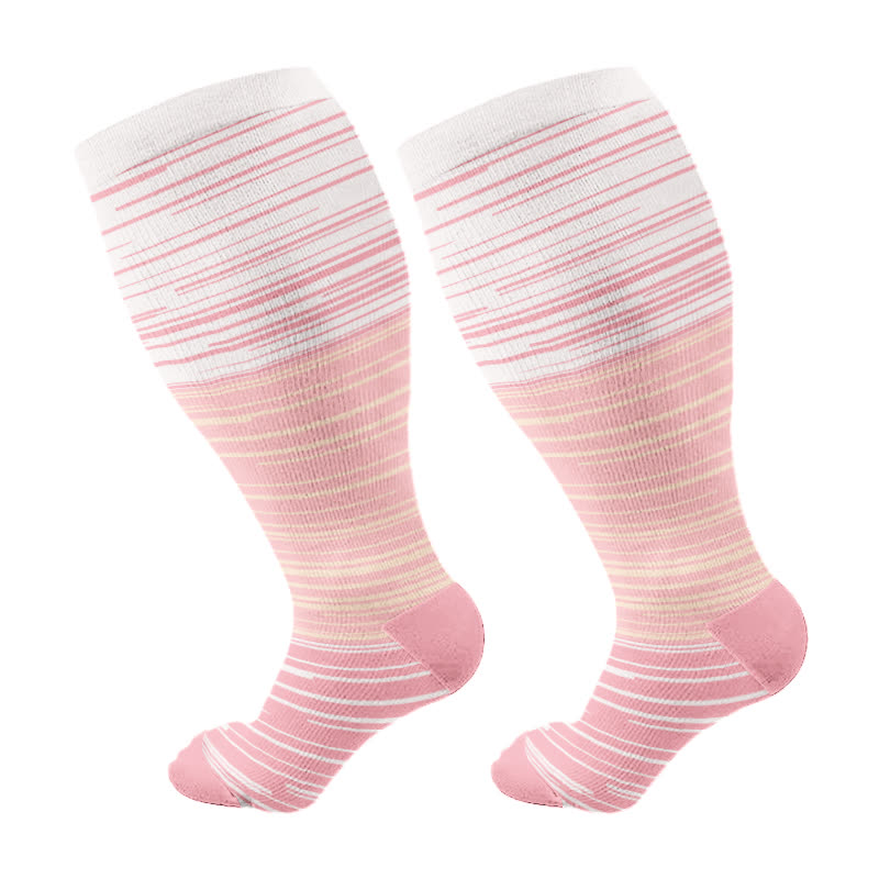 Chaussettes de compression à rayures dégradées grande taille