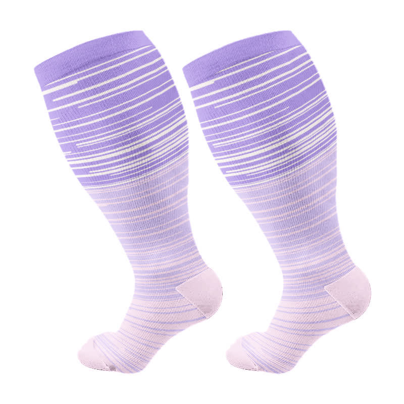 Chaussettes de compression à rayures dégradées grande taille