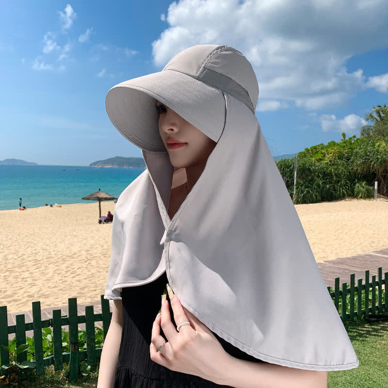 Chapeau de soleil imperméable à large bord avec rabat pour le cou (lot de 2)