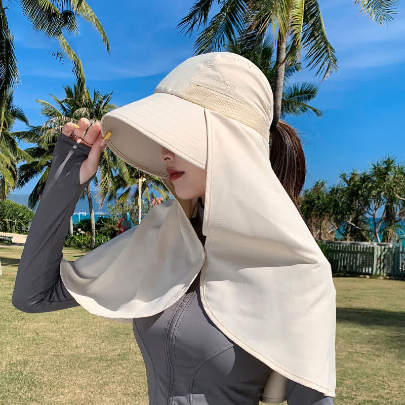 Chapeau de soleil imperméable à large bord avec rabat pour le cou (lot de 2)