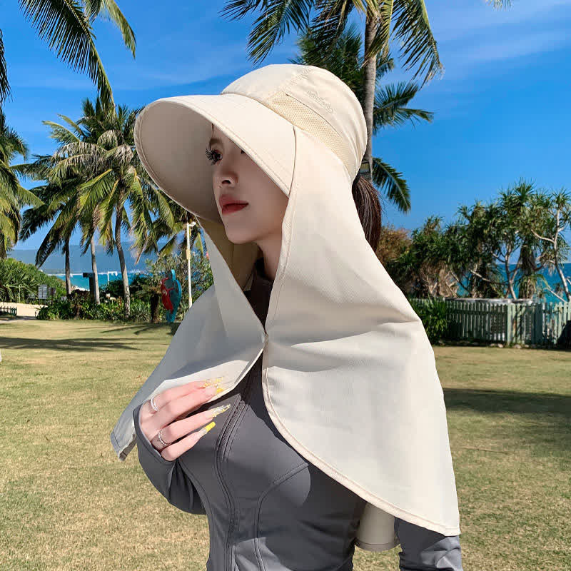 Chapeau de soleil imperméable à large bord avec rabat pour le cou (lot de 2)