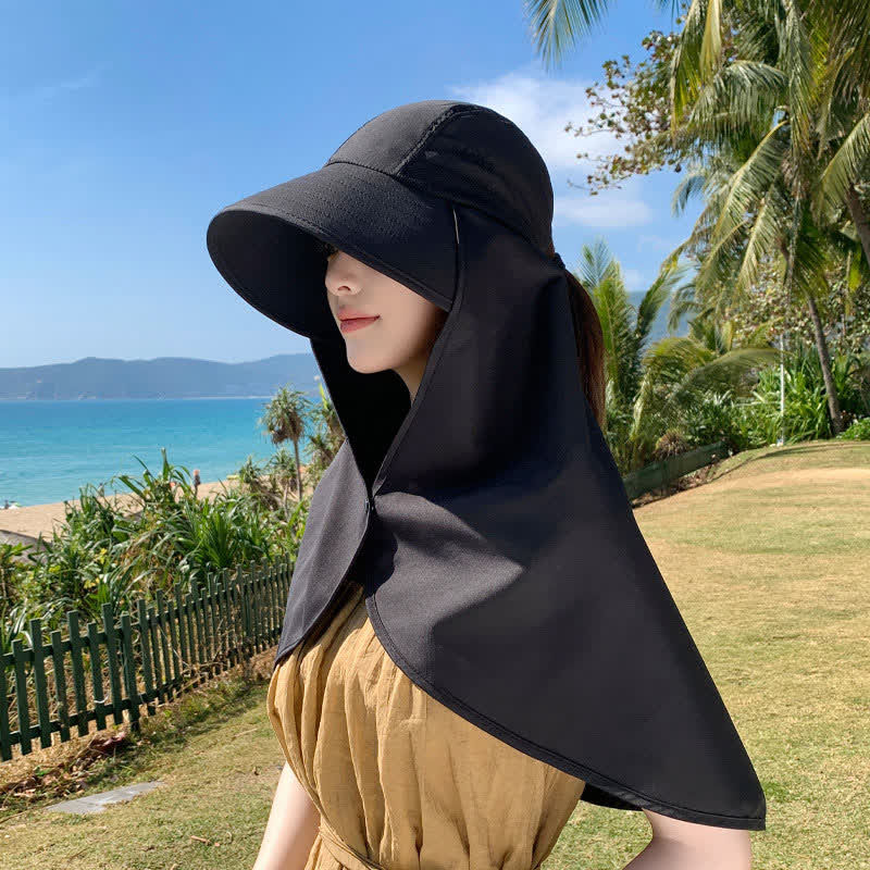Chapeau de soleil imperméable à large bord avec rabat pour le cou (lot de 2)