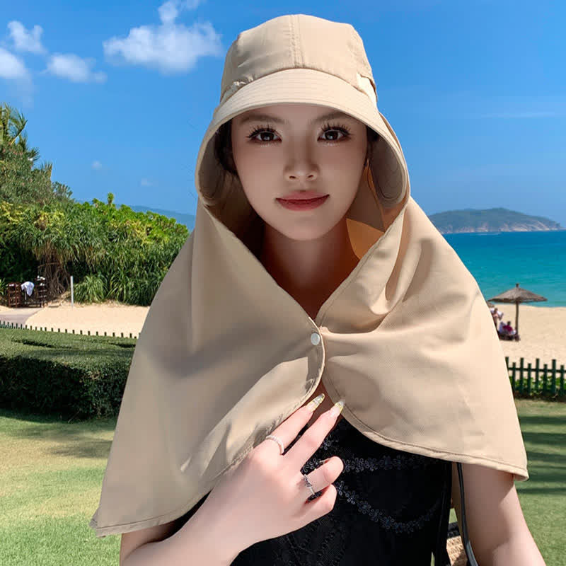 Chapeau de soleil imperméable à large bord avec rabat pour le cou (lot de 2)