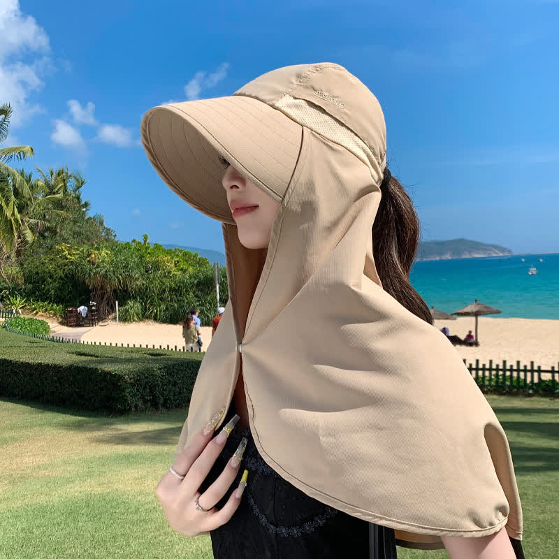 Chapeau de soleil imperméable à large bord avec rabat pour le cou (lot de 2)
