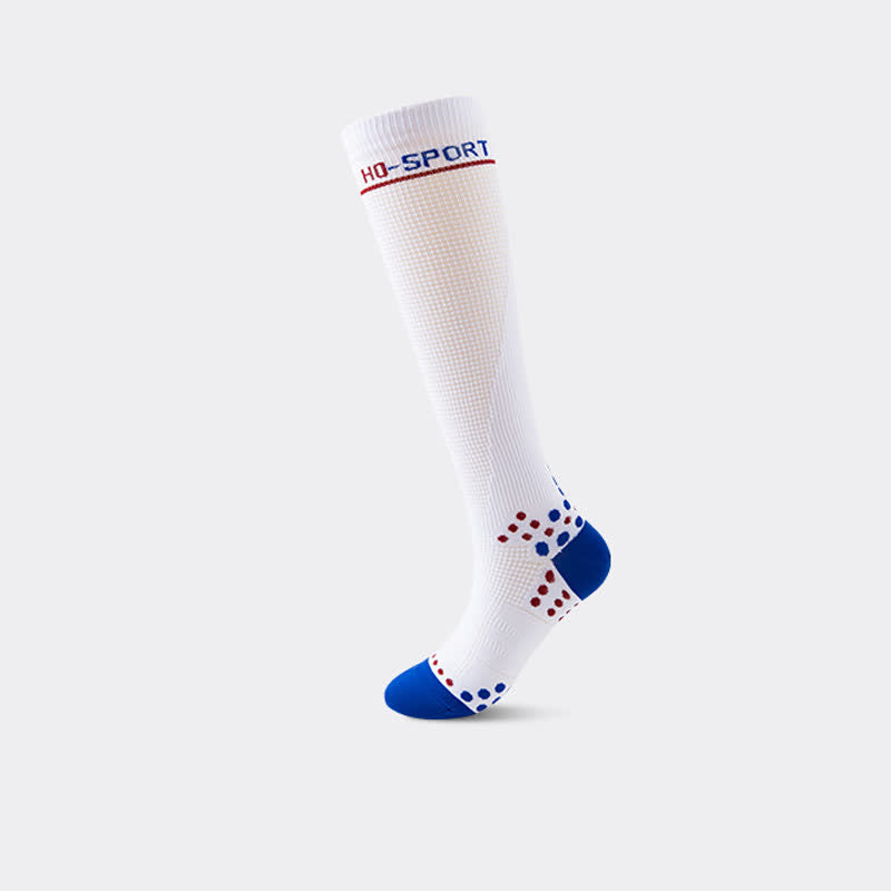 Chaussettes de compression hautes à motif géométrique (4 paires) - Blanc - EU36-40 (US3-7) - image 12