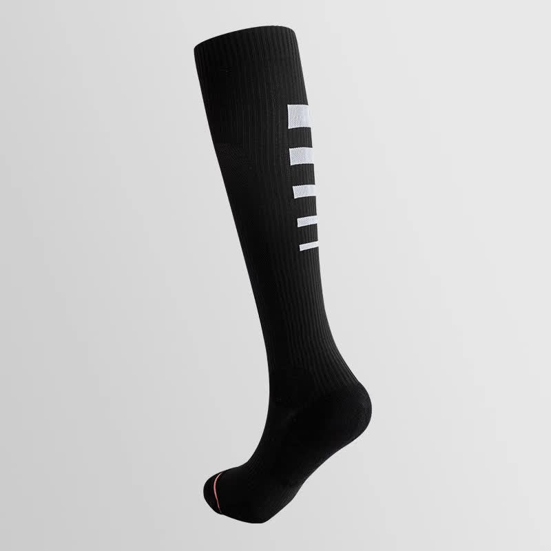 Chaussettes de compression hautes à rayures irrégulières (6 paires)