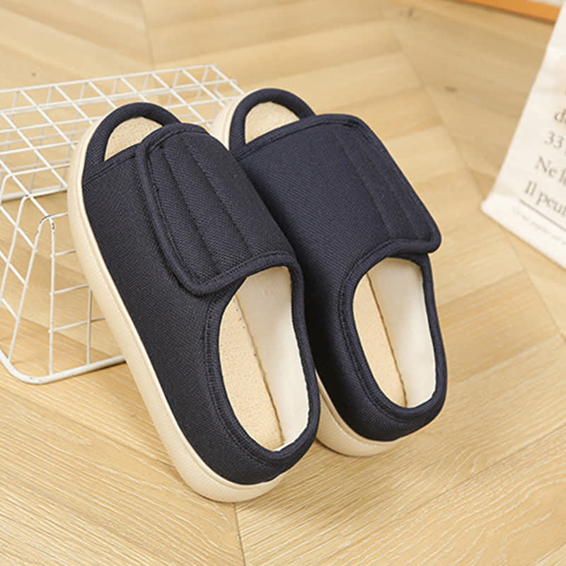 Chaussons antidérapants réglables grande taille à cou-de-pied haut - Bleu - EU46-47 (US12-12.5) - image 2