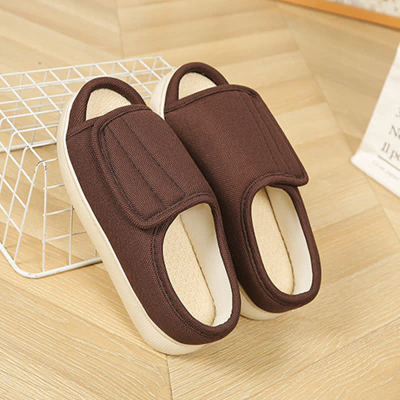 Chaussons antidérapants réglables grande taille à cou-de-pied haut - Café - EU46-47 (US12-12.5) - image 3