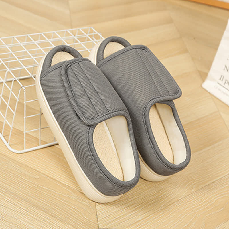 Chaussons antidérapants réglables grande taille à cou-de-pied haut - Gris - EU46-47 (US12-12.5) - image 4