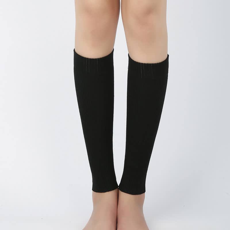 Manchons de mollet élastiques en coton de couleur unie (2 paires)